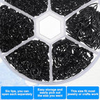 Qianyu 970Pcs Black Open Jump Rings Set - Assorted Sizes 4/5/6/7/8/10mm Chainmail Rings for Jewelry Making Bracelet Earrings Repair