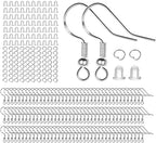 925 Sterling Silver Earring Hooks, 750PCS Earring Hooks Kit 250PCS/125Pairs Hypoallergenic Ear Wires with 250PCS Silver Open Jump Rings and 250PCS Rubber Backs Earwire for Jewelry Making - size: 750pcs-silver