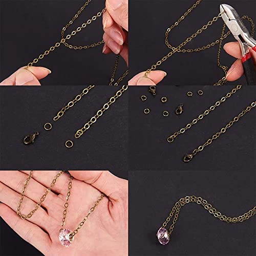 SUNNYCLUE 32.8Feet/ 10m Antique Bronze Chain Bulk Brass Cable Curb Chains for Jewelry Making Findings Links 100Pcs Iron Jump Rings 30Pcs Brass Lobster Clasps Necklace Bracelet Choker 4x3x0.6mm - color: 4x3x0.6mm Links Cable Chains