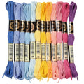 12 Skeins 105 Yards Variegated Embroidery Thread Floss Cross Stitch Threads 6 Strands Colorful Friendship Bracelet String Threads for Jewelry Making Bracelet Knitting Stitching Craft Supply - color: Bright Color