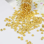Bala&Fillic Clear Golden Silver Lined Color 4mm Seed Beads About 1200pcs/100Grams in Bag, 6/0 Glass Craft Beads for Making Bracelet and Necklace (Clear Golden Lined) - color: Clear Golden Lined -4mm