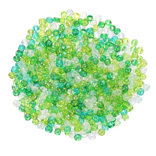 uxcell 2000 Pcs Glass Seed Beads Bulk, 4mm Mini Loose Glass Bugle Beads for DIY Earrings, Necklaces, Bracelets, Jewelry Making, Green Color - color: Green Color, size: 4mm