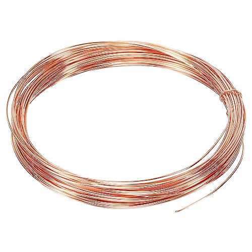 PATIKIL 32.8 Feet Solid Bare Copper Wire, 21 Gauge 99.9% Pure Copper Wire 0.8mm Soft Beading Wire Metal Plant Stem Ties for Jewelry Craft (10m) - size: 0.8mmx10m