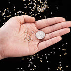 Fashewelry 3mm Pointed Back Clear Glass Rhinestone 1440pcs Mini Crystal Diamante Gems Gold Plated for Nail Art Craft Replacing Jewelry - color: Clear, Golden Back, size: 3mm-Glass