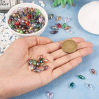 Craftdady 220Pcs Faceted Glass Teardrop Beads AB Color Briolette Crystal Beads Czech Crystal Charms Water Drop Spacer Beads for Crafts Sun Catcher Jewelry Making - color: Mixed Colors, 11.5~13x6mm