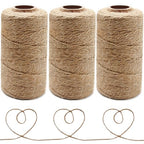 Anvin 984 Feet Cotton Twine Natural Jute Twine Packing Twines Bakers Twine Kraft Twine Wrapping Butchers Baking Arts and Crafts Gardening(Pack of 3, 10 Ply 2mm Thick) - color: Jute