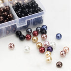 BEADNOVA Satin Pearls Beads for Crafts Tiny Loose Imitation Glass Pearls for Jewelry Making (6mm, 500pcs, Multi Color) - color: 6mm 500pcs Mix Lot M03