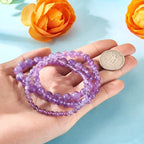 Elecrelive Glass Round Beaded Bracelet Set Clay Beaded Bracelets Stretch Bracelets - color: Amethyst