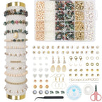 TOIPINIO Bracelet Making Kit Jewelry Making Supplies Kit Natural Stone Beads for Irregular Natural Stone with for DIY Craft -1736 PCS Friendship Bracelet/Necklace/Earrings for Adults (Indian Jasper) - color: Indian Jasper