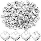 Joez Wonderland 150pcs Mini Silver Metal Heart Charms for DIY Jewelry Making - Pendants, Beads for Necklace, Bracelet, Earring, Wedding & Christmas Ornaments