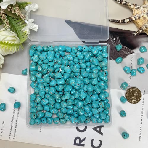 Turquoise Irregular Beads for Bracelet Making - 230pcs 12mm Natural Semi-Precious Gemstone Loose Spacer Beads for Jewelry, Beading, Earrings & DIY Handmade Crafts - color: Turquoise Irregular 12mm