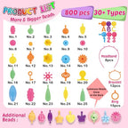 FUNZBO 850pcs Pop Beads - Jewelry Making Kit for 3 4 5 6 7 8 Year Old Little Girls, Arts and Crafts Toys for Kids, Necklace Bracelet Ring Hairband Creativity Snap Set, Birthday Gifts for Kids - size: X-Large