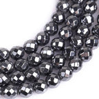 HAAMIIQII 40pcs 10mm Natural Black Hematite Loose Gemstone Beads Faceted Round Spacer Stone Beads for Jewelry Making DIY Bracelets Necklaces Crafting - color: Faceted Round, size: 10mm