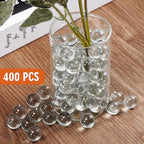 400 PCS Clear Marbles, Clear Glass Marbles for Vase Fillers, Round Marble Beads for Marble Run Game, Glass Beads Bulk for DIY Home Decoration, 4.6lb, Approx. 400 pcs