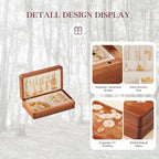 Travel Jewelry Case Small Wood Jewelry Organizer Jewelry Box for Women (Nut-Brown Print) - color: Nut-Brown Print