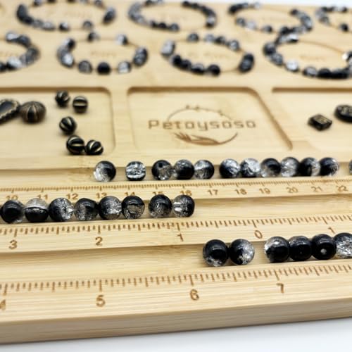 Petoysoso Bead Boards for Jewelry Making, Thicken Bamboo Beading Board for Jewelry Bracelet Making, Bracelet Bead Board, Bracelet Bead Board for Bracelet, Jewelry Making Supplies 15.3x 11.2x0.5 Inches - size: Bracelet-l