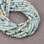 BONNY BOXX 1 Strand (150PCs) Natural 2 * 4mm Amazonite Rondelle Beads, Natural Abacus Disk Stone Beads Loose Spacer Gemstone for DIY Bracelet Necklace Jewelry Making - color: Amazonite, size: 2*4MM