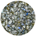 Labradorite Pre Drilled Crystal Crushed Chips Beads for Bracelets Making, DIY Handmade Natural Healing Crystals (25 Inch Strand) - color: Labradorite