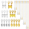 22PCS Gold Silver Necklace Magnetic Clasps Chain Extenders for Women Layering Separators Polished Alloy Set for Necklaces Bracelets Anklets - color: 22PCS gold silver