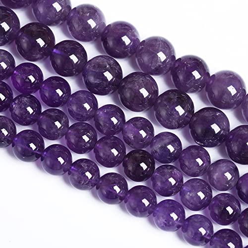 10MM 38PCS Natural Stone Purple Amethyst Crystal AAA Grade Quartz Beads for Jewelry Making DIY Bracelet - color: Amethyst, size: 10mm