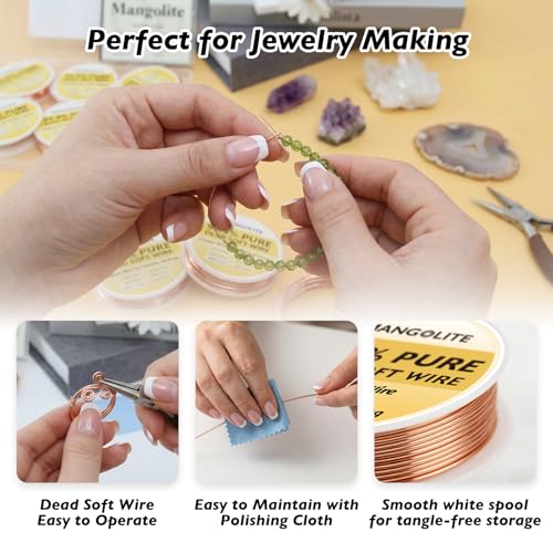 12 Gauge/2.0mm Copper Wire for Gardening & Jewelry – 50 Feet 1 Pound Spool with Polishing Cloth & COA – 99.9% Pure Dead Soft Bare & Skin Safe Uncoated Craft Wire for Electroculture & DIY - size: 12 Gauge, style: 1 Pound