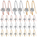 30pcs 3 Colors French Diamonds Earring Hooks Brass Ear Wire Fish Hook Earrings Hypo-allergenic Elegant Dangle Earrings for DIY Jewelry Crafts Making Wedding Prom - color: Silver/Gold/Rose Gold