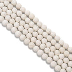 Natural Gemstone Loose Beads Smooth Round Approxi 15 inch DIY Bracelet Necklace for Jewelry Making (8mm, White Lava) - color: White Lava, size: 8mm