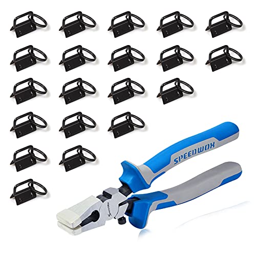 SPEEDWOX 20 Pcs 1" Dark Black Key Fob Hardware Set with Key Fob Pliers, 8 Inches Glass Breaking Pliers with Rubber Tips TPR Handles, for Wristlet Keychain Key Lanyard Making - size: 1"Dark Black