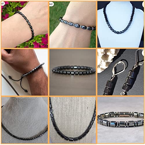 HAAMIIQII 60pcs 6mm Natural Black Hematite Loose Gemstone Beads Ball Shape Spacer Stone Beads for Jewelry Making DIY Bracelets Necklaces Crafting - color: Ball Shape, size: 6mm