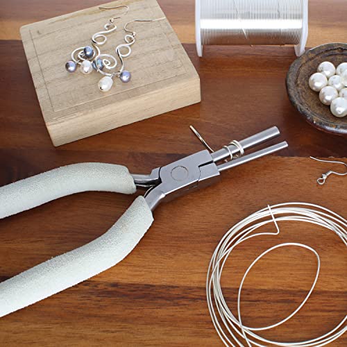 The Beadsmith Wire Elements Series Jewelry Tool Bundle - Includes 3-in-1 Wire Looping Pliers(13-20mm) & Bail Making Pliers (7", 3.55mm &5.5mm Jaw) - Polished Steel & Comfort Grip for Jewelry Making