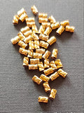 Twisted Tornado Crimp Bead ULTRAPLATE® .024 24 kt Russian Gold UltraPlate 3mm (Pk 25) Made in USA.