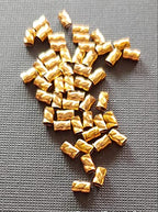 Twisted Tornado Crimp Bead ULTRAPLATE® .024 24 kt Russian Gold UltraPlate 3mm (Pk 25) Made in USA.