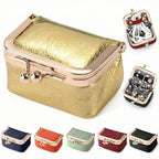 Zivyes Mini Jewelry Box Travel Small Coin Purse Organizer Case Genuine Leather Tiny Size (gold) - color: gold