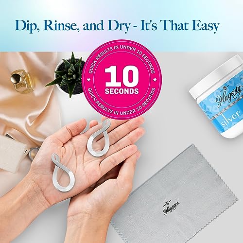 Hagerty Silver Cleaner and Tarnish Remover for Silver Jewelry, Dipping Basket Included-Kosher Certified, Made in The USA, 7 fl. oz.