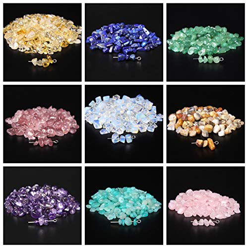 Natural Chip Stone Beads Amethyst 5-8mm About 400 Pieces Irregular Gemstones Healing Crystal Loose Rocks Bead Hole Drilled DIY for Bracelet Jewelry Making Crafting (5-8mm, Amethyst) - color: Amethyst