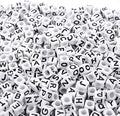 Augshy Alphabet Beads, 1000PCS White Letter & Number Cube Beads for Jewelry Making DIY Necklace & Bracelet (6mm)