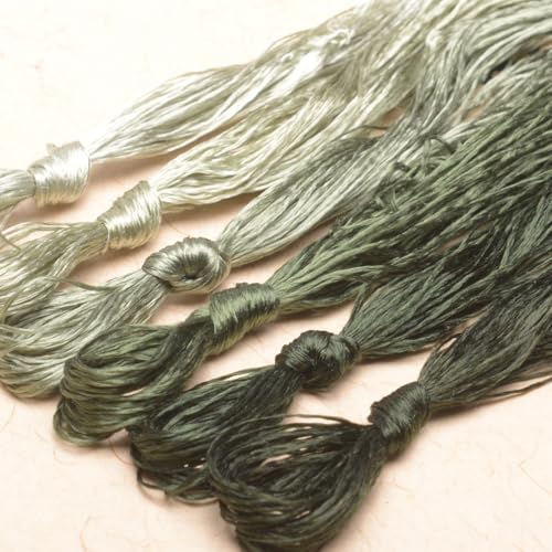 100% Nature Mulberry Handmade Embroidery Silk Thread Woven Jewelry Accessory Artificial Flowers Cross Stitch Floss DIY Sewing Kits 6 Gradient Colors 22m Each (32) - color: 32