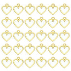 PATIKIL Heart Charm, 100Pcs Mini Heart Circle Pendant Charm Bulk for Jewelry Making Earrings Necklace Wedding Crafts - color: Golden
