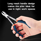 SPEEDWOX Side cutter Long Reach Diagonal Pliers 6 Inch Mini Fine Wire Cutting Plier Nippers High Leverage Reduce Efforts Precision Micro Wire Cutters for Hard to Reach Narrow Spaces - style: Diagonal Pliers
