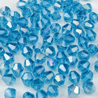 100pcs 8mm Bicone Crystal Glass Beads Faceted Bicone Crystal Beads Bulk Glass Spacer Beads for Bracelets Necklace Pendants Earrings DIY Jewelry Craft Making(Lake Blue AB) - color: Lake Blue AB, size: 8mm