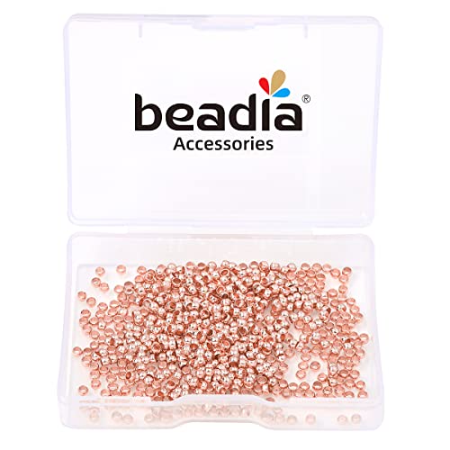 BEADIA Rose Gold Plated Crimp Beads Non Tarnish 2.5mm 600pcs for Jewelry Making Findings - color: Crimp Beads Rose Gold, size: 2.5mm