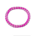 Wigspedia Crochet Glass Seed Bead Nepal Boho Bracelet - Pink - color: Pink Style # 5