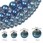 Dark Blue Round Crystal Glass Beads for Jewelry Making (4/6/8/10mm), Smooth Round Natural Gemstone Glass Spacer Loose Beads for Crafts Bracelets Necklaces Charms - color: Round Smooth Glass Beads: Dark Blue