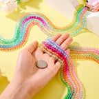 6mm Transparent Faceted Round Glass Beads Craftdady 800Pcs 10 Colors Crystal Beads Spacer Bulk Round Loose Beads Strands for DIY Crafts Earring Bracelet Necklace Jewelry Making