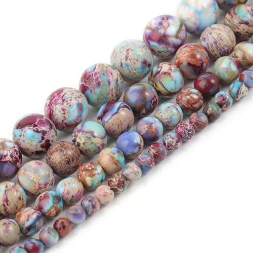 10mm 37pcs Purple Emperor Natural Stone Beads for Jewelry Making Supplies, Round Crystal Beads for Bracelets Necklace DIY Crafts - color: Purple Emperor Stone, size: 10MM