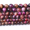 Natural Starry Sky Rose Pink Tiger Eyesr Stone Beads for Jewelry Making DIY Bracelet Necklace Jewelry Making1 Strand 15.5inch 45PCS 8MM - color: Starry sky rose pink tiger eyes, size: 8MM