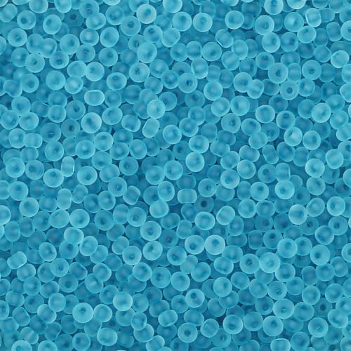 4mm Frosted Glass Seed Beads Bulk, 1000pcs Small Round Glass Bead Matte Loose Spacer Beads for Beading, Friendship Bracelet, Pendants, Key Chains, Necklaces, Hairpins, Blue Green - color: Blue Green