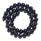 10mm Natural Blue Sandstone Gemstone Beads Polished Round Smooth Stone Beads for Bracelets Jewelry Making 15inch Loose Beads - color: Blue Sandstone, size: 10mm