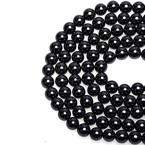 LPBeads 100PCS 8mm Black Onyx Beads Gemstone Round Loose Beads for Jewelry Making with Crystal Stretch Cord - color: Black Onyx