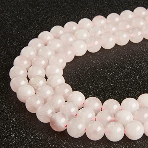 45pcs 8mm Rose Quartz Beads Natural Gemstone Beads Round Loose Beads for Jewelry Making - color: Rose Quartz, size: 8mm